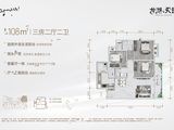 龙湖天璞二期_3室2厅2卫 建面107平米