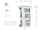 城建新都会_1室1厅1卫 建面41平米