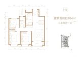 城发投时代中心_3室2厅1卫 建面104平米